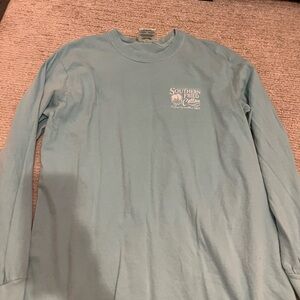 Southern Fried Cotton Light Blue Long Sleeve Tee